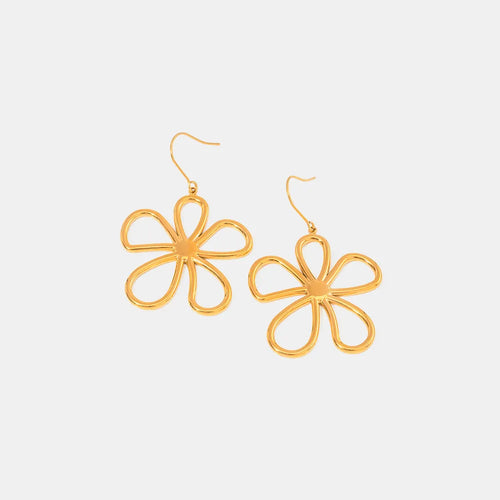 Simple and elegant stainless steel line flower earrings and earrings accessories